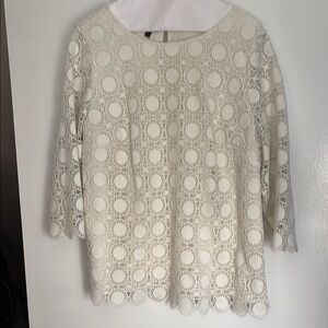 Talbots Cream Lace Blouse